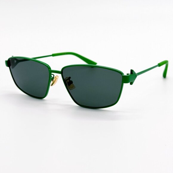 NEW BOTTEGA VENETA SUNGLASSES BV1185S 004 AVIATOR GREEN WOMEN EYEWEAR - Picture 4 of 10